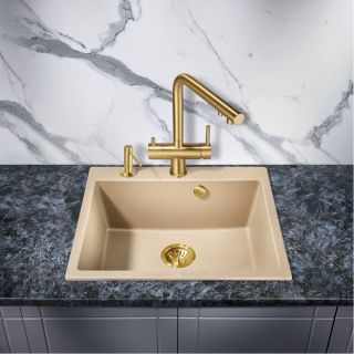 Смеситель для кухни Milacio Ultra MCU.559.GD под фильтр с краном для питьевой воды брашированное золото